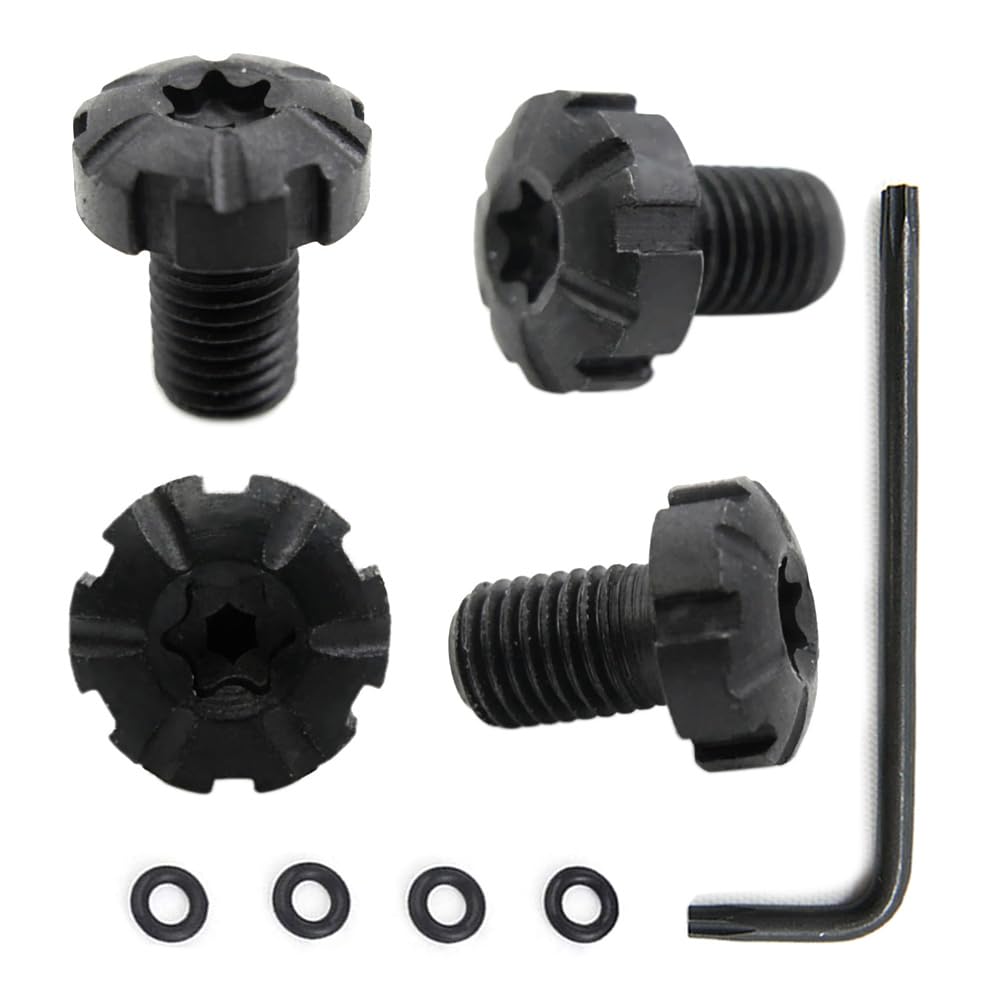 Customized Screws for 1911 Grips Full Size Compact Standard Version, 4 Stainless Steel Screws, Included O Rings, T10 Torx Key, Length 0.346"