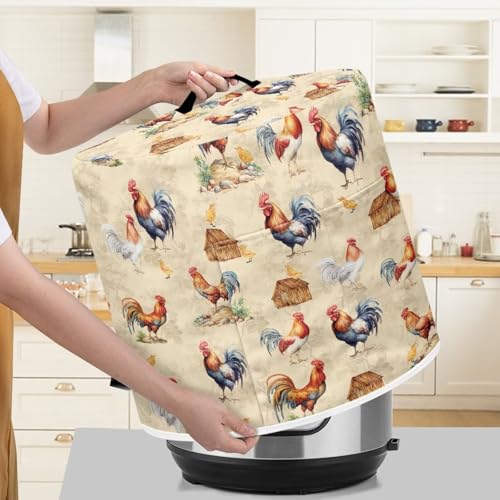 Image of Cozeyat Chicken Pressure Cooker Air Fryer Cover,Round Pressure Cooker Dust Cover,Protective Cover with Pocket Kitchen Appliances for Electric Pressure Cooker Air Fryer Rice Cooker Steamer