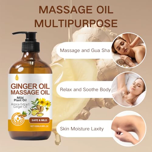 2PCS Ginger Massage Oil for Muscle Relaxation & Skin Hydration,Massage Oils for Massage Therapy,Body Oil for Muscle Pain Relief,Soothing Essential Oil with Vitamin E,Stress Relief & Tired Legs - Image 7