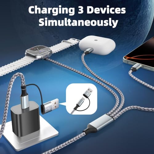 Image of Travel Essentials 3 in 2 Multi Charging Cable for iWatch Charger /iPhone17-8
