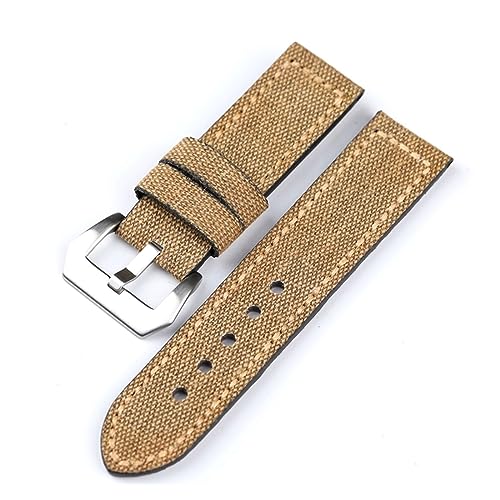 Bracelet de montre en cuir et toile 20-26mm noir vert INEOUT