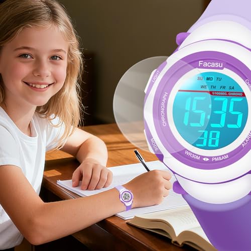 Image of Kids Digital Watch for Girls Boys,Children's Waterproof Colorful Light UP Outdoor Sport Watch with Stopwatch Alarm-Kids Gifts for Girls Boys