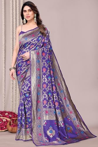 Image of MIRCHI FASHION Women Saree | Jacquard Banarasi Silk Woven Ethnic Motif Office Wear Sari