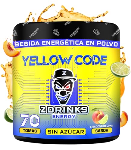 Z Drinks Energy - Bebida Energética en Polvo | 70 Servicios Sin Azúcar | Energía en Cada Sorbo | con Cafeína, Minerales y Vitaminas | Ideal para Gamers y Apasionados del Deporte (Melocotón lima)