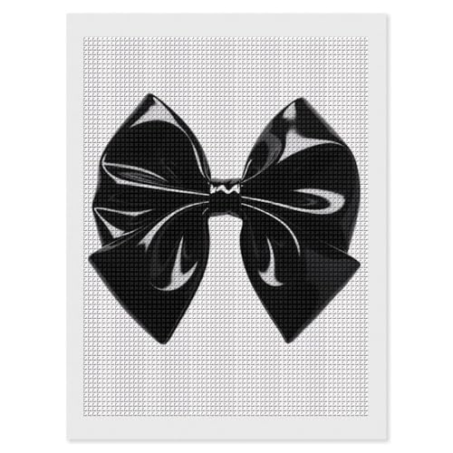 Kit peinture diamant 5D nœud noir adulte : kit d'art diamant DIY perçage carré complet