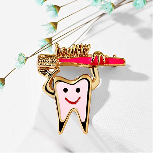 Cute Sweet Teeth Tooth Brooch Pins Enamel Health Logo Toothbrush Pin Dentist Badge Brooch2