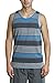 YAGO Men's Striped Tank Top Slim Fit (Blue/Gray/Black, X-Large)