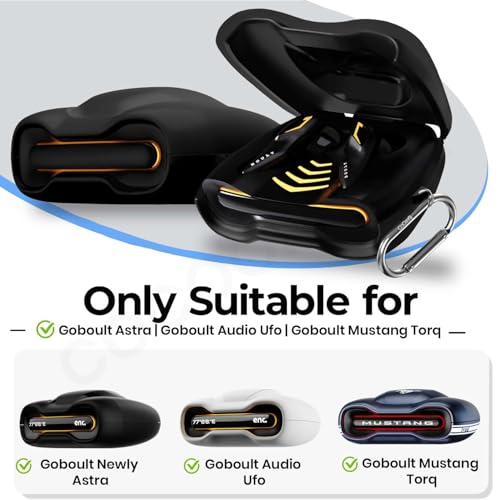 Image of Soft Silicone Case Cover Compatible for GoBoult Audio UFO | GoBoult Astra | GoBoult Mustang Torq (Black)