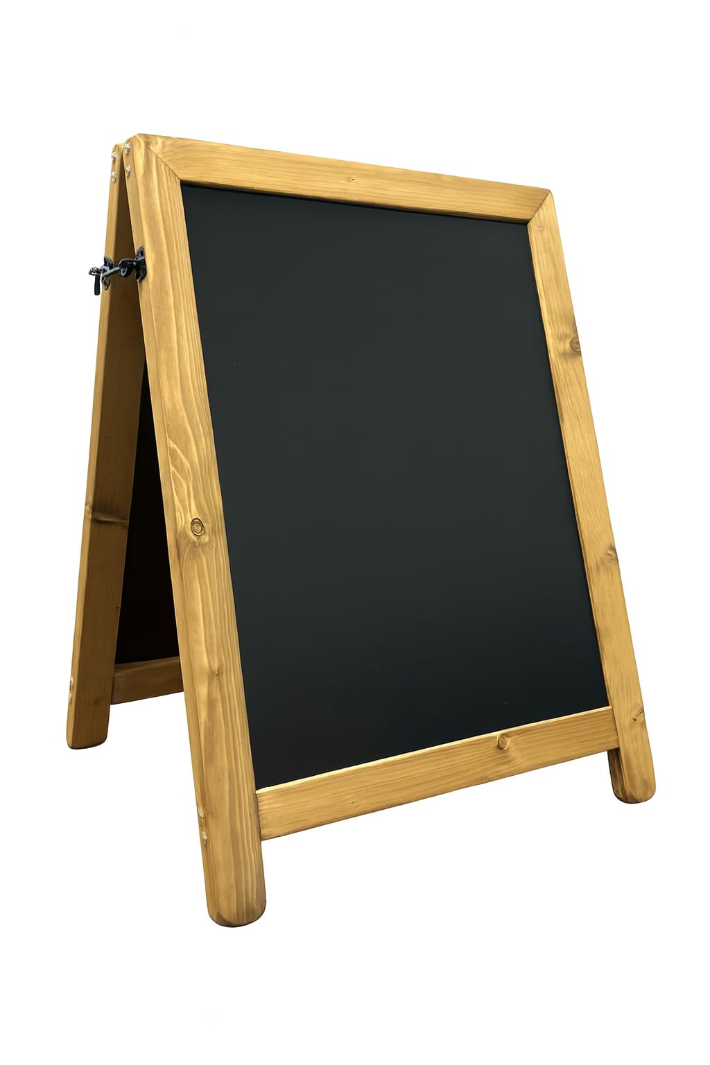Golden Oak Heavy Duty Wooden A-Board – Large 100cm x 72cm Chalkboard Pavement Sign, 14kg with Domes of Silence, Strong Cabin Hooks & Hinges – Indoor/Outdoor Pub, Café & Shop Display Board