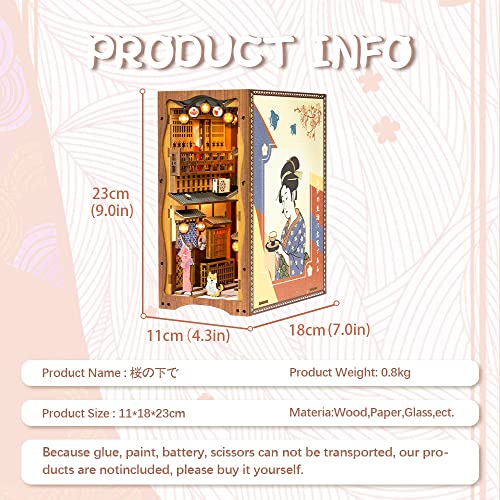 Cutefun Diy Book Nook Kit, Diy Dollhouse Wood Bookend Model Building Kit With Led Light, Wooden Model Kit For Teens And Adults To Build-Creativity Gift For Birthdays, Christmas, Valentines Day #TOP4