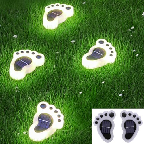 Lampe solaire patte de chien LED blanc froid pour jardin et allee (Pack de 4)