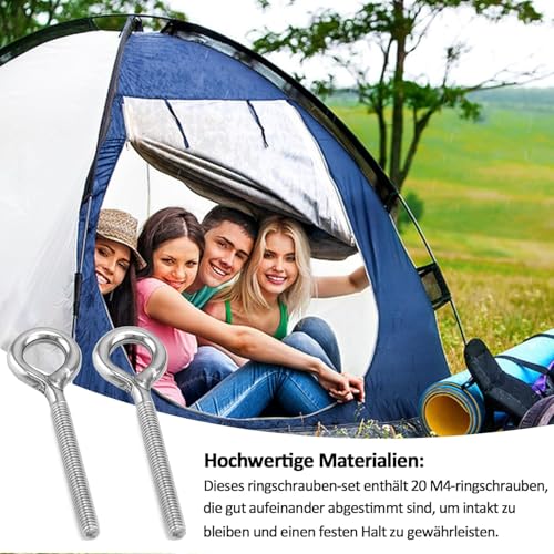 Ringschraube M6, ösenschraube，12 Stück Ösenschrauben,Langem Schaft Edelstahl Ringschrauben,Schraubenringe Geschweißt,für Rolle des Befestigens und Hängens