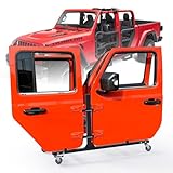 Morohope Car Door Storage Rack Bracket Hangers Holder Compatible with 1987-2025 Gladiator JT & Wrangler JK JL TJ YJ JKU JLU Sliding Stand Cart Movable for 2/4 Door-Black