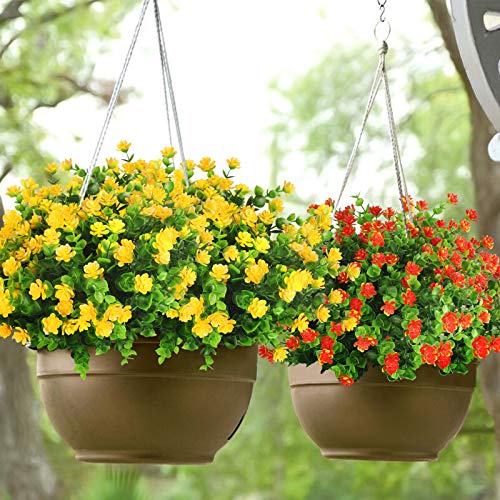 20 Bundles Artificial Flowers Outdoor Fake Flowers For Home Decoration, Uv Resistant Faux Plastic Greenery Shrubs Plants For Hanging Garden Porch Window Box Décor In Bulk Wholesale, 5 Colors #TOP1