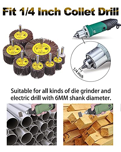 Rocaris 40 Pack 1/4 Inch Abrasive Flap Wheel Sander Set thumb #3