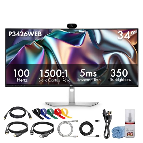 Image of Dell P3426WEB 34 inch WQHD 100Hz Monitor Bundle