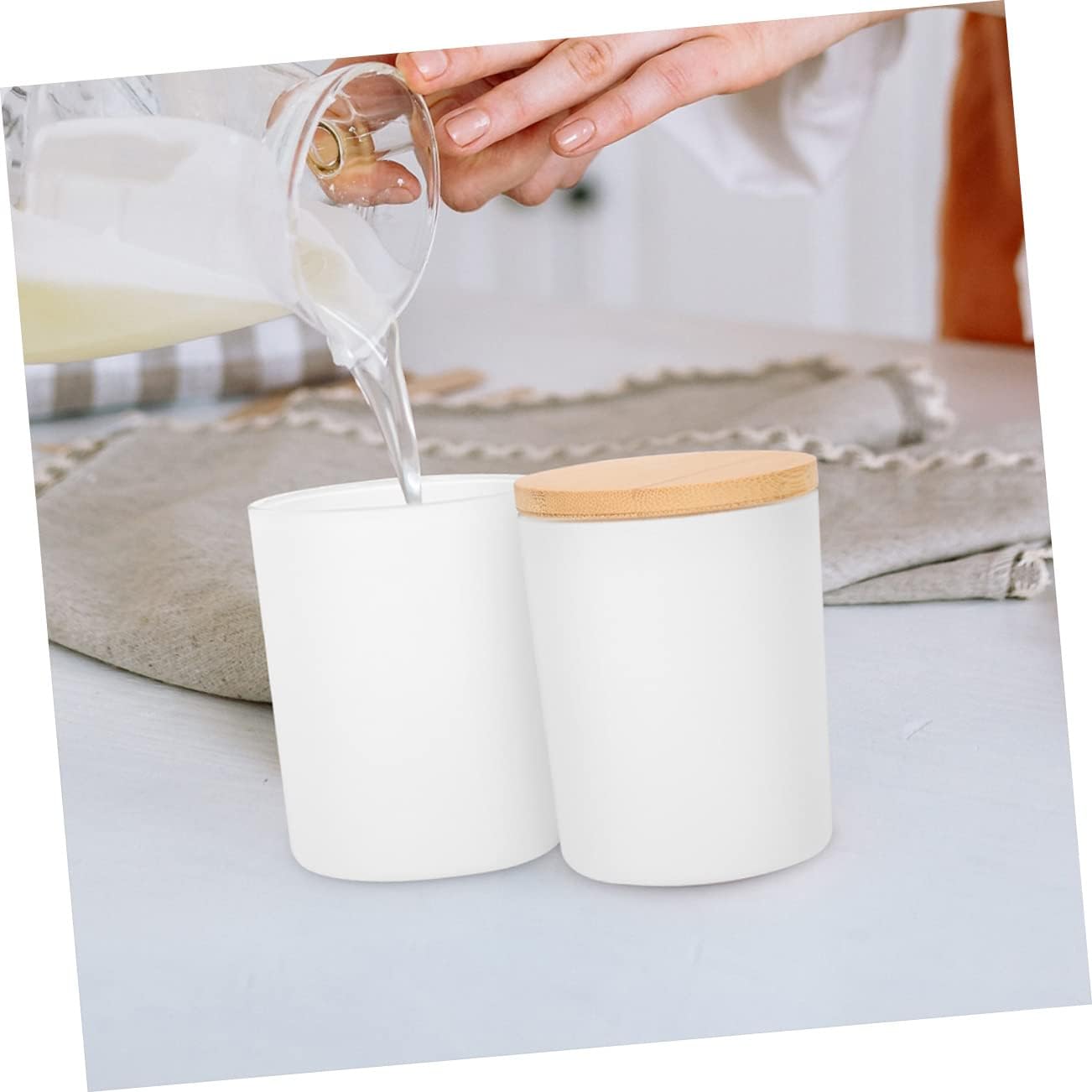 6sets Glass Candle Jars with Lids Empty Storage Containers for Diy Candle Making Aromatherapy and Home Decor