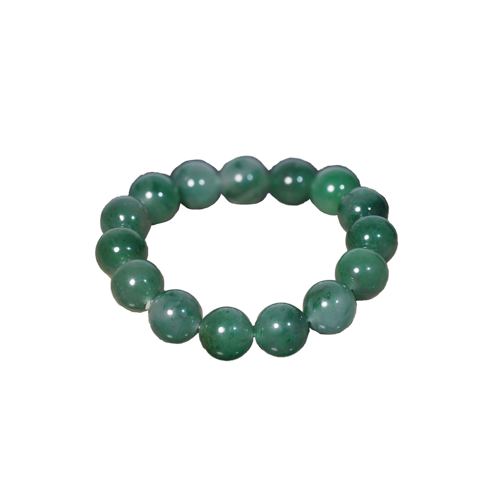 Hhhxkkuo Natural African Green Jade 13Mm Large Bead Bracelet Unisex