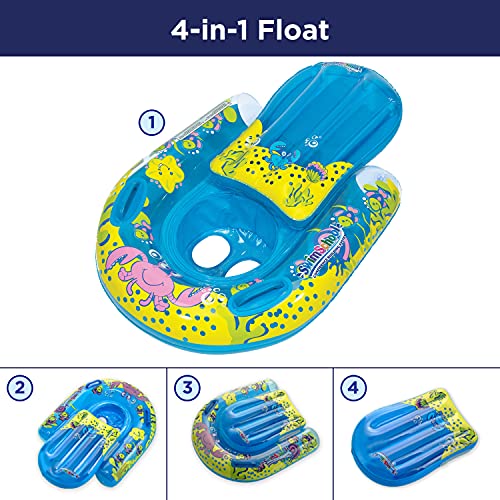 Swimschool 4-In-1 Progressive Swim Training Float – 18 Months And Up – Baby Pool Float, Cruiser, Or Kick Float With Kickboard And Safety Seat – Sea Creatures Design #TOP4