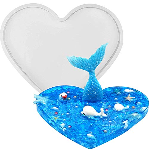 Image of SNOOGG Pack of 1 Heart-Shaped Silicone Mold for Epoxy Resin Art, DIY Casting, Making Coasters, Home Decoration, Cup Mats, and Customized Craft Projects