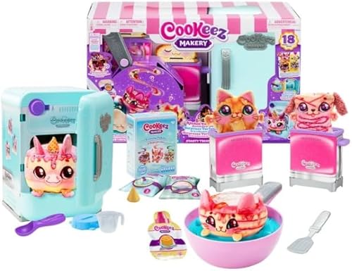 Cookeez-Makery - Juego de colección de cocina con 4 juegos para panqueques Treatz Toasty Treatz y Freezy Cakez, juguetes para niños pequeños,