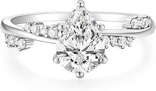 EAMTI 2CT 925 Sterling Silver Engagement Rings for Women Wedding Bridal Halo Cubic Zirconia Promise Rings for Her Size 3-11