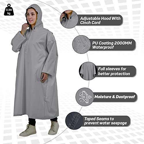 Image of ROCKSPORT Unisex Hooded Rain Poncho for Adult,Waterproof, lightweight,Reusable& Packable, One Size Fits Most, Free Size