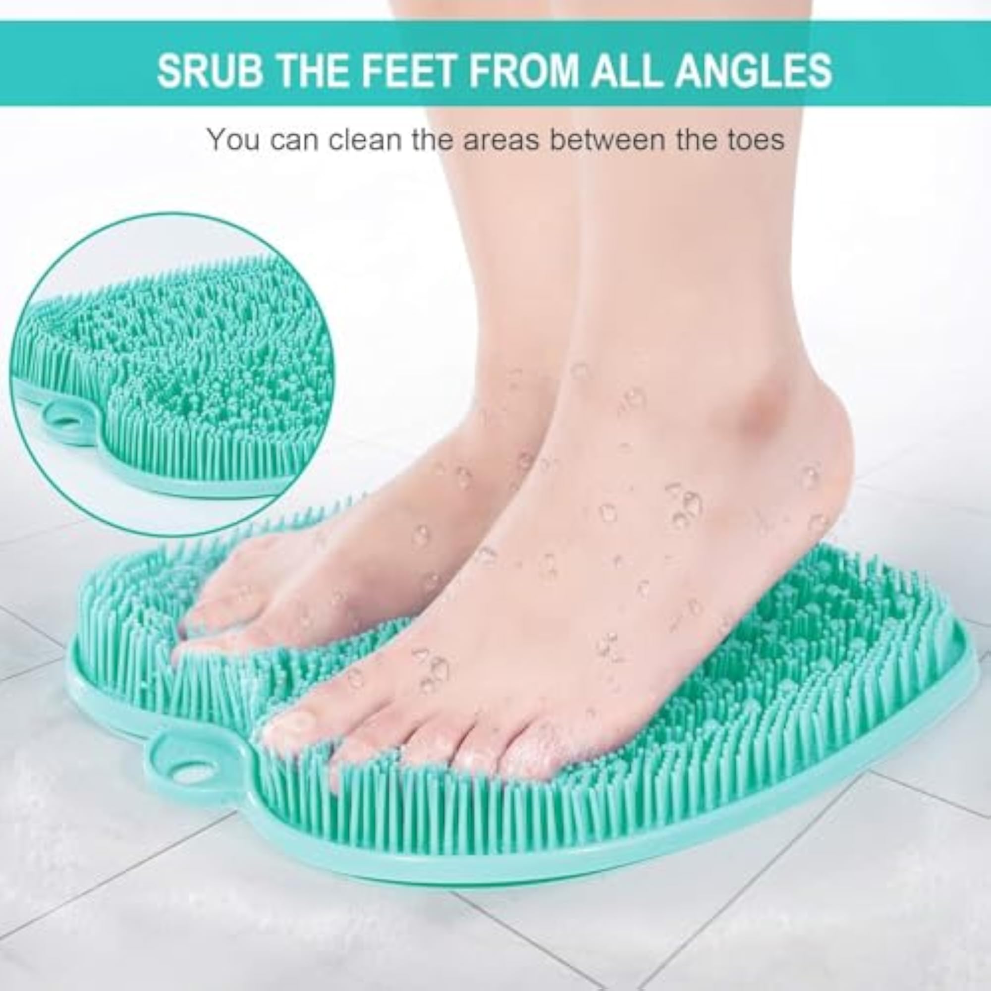 Foot Scrubber Mat for Dead Skin Removal, Green Exfoliating Tool