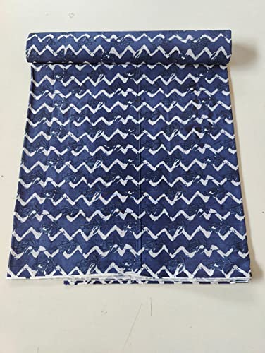 Image of Floral Printed Cotton Fabric Cloth Hand Block Print Fabric Women Material Running Jaipuri Hand Block Printed Women Dress Material Kurtis Natural 44 inch Inches Width 2.5 Meter