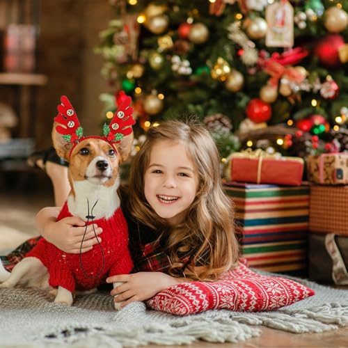 3 Stück Weihnachten Hunde Stirnband, Rentiergeweih Hund, Hundekostüme Weihnachten Elch Kostüm, Rentier Haarreif Haustier, Für Silvester Und Tiershows, Weihnachtsfeiern, Party-Dekoration