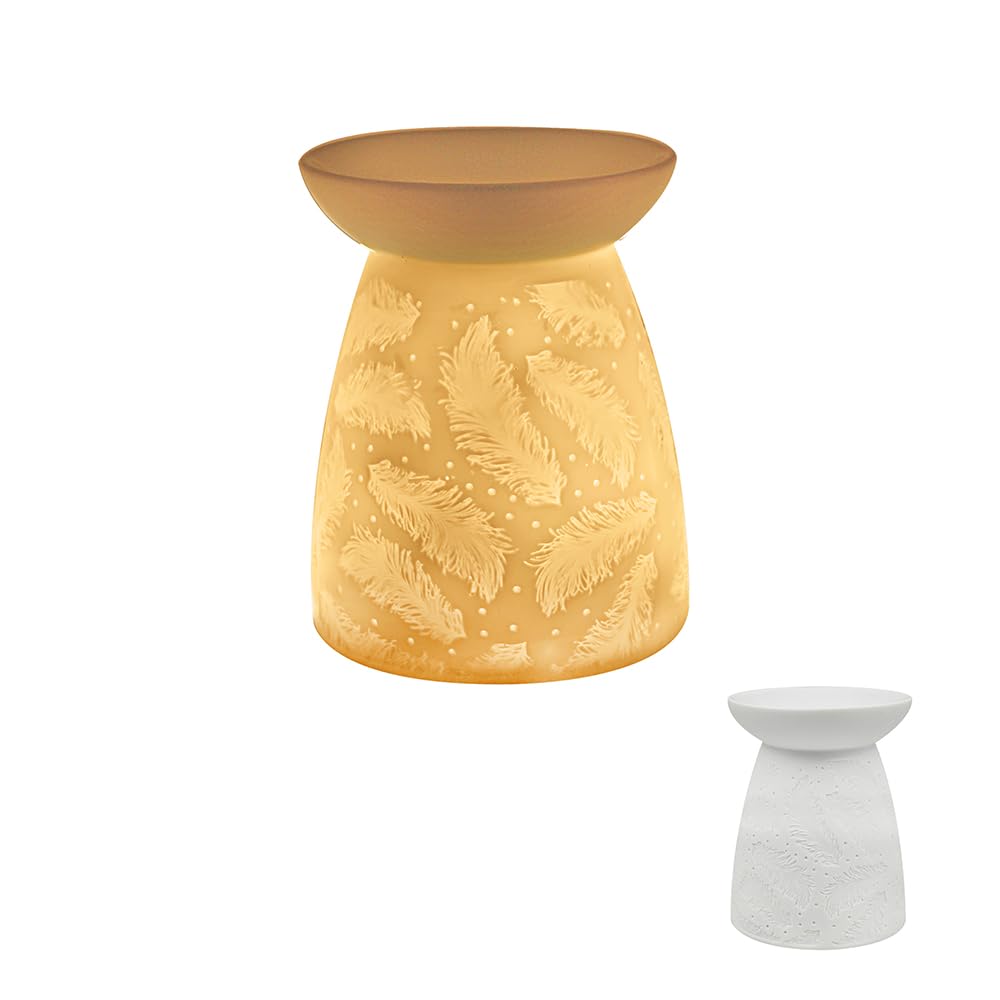 Wax Melt Oil Burner Tealight Holder Diffuser Ornament Aromatherapy Gift (Feathers)