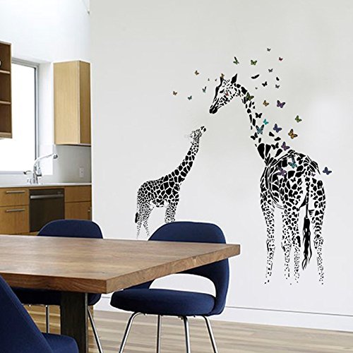 Decoración creativa para el hogar con pegatinas de pared de jirafa 2