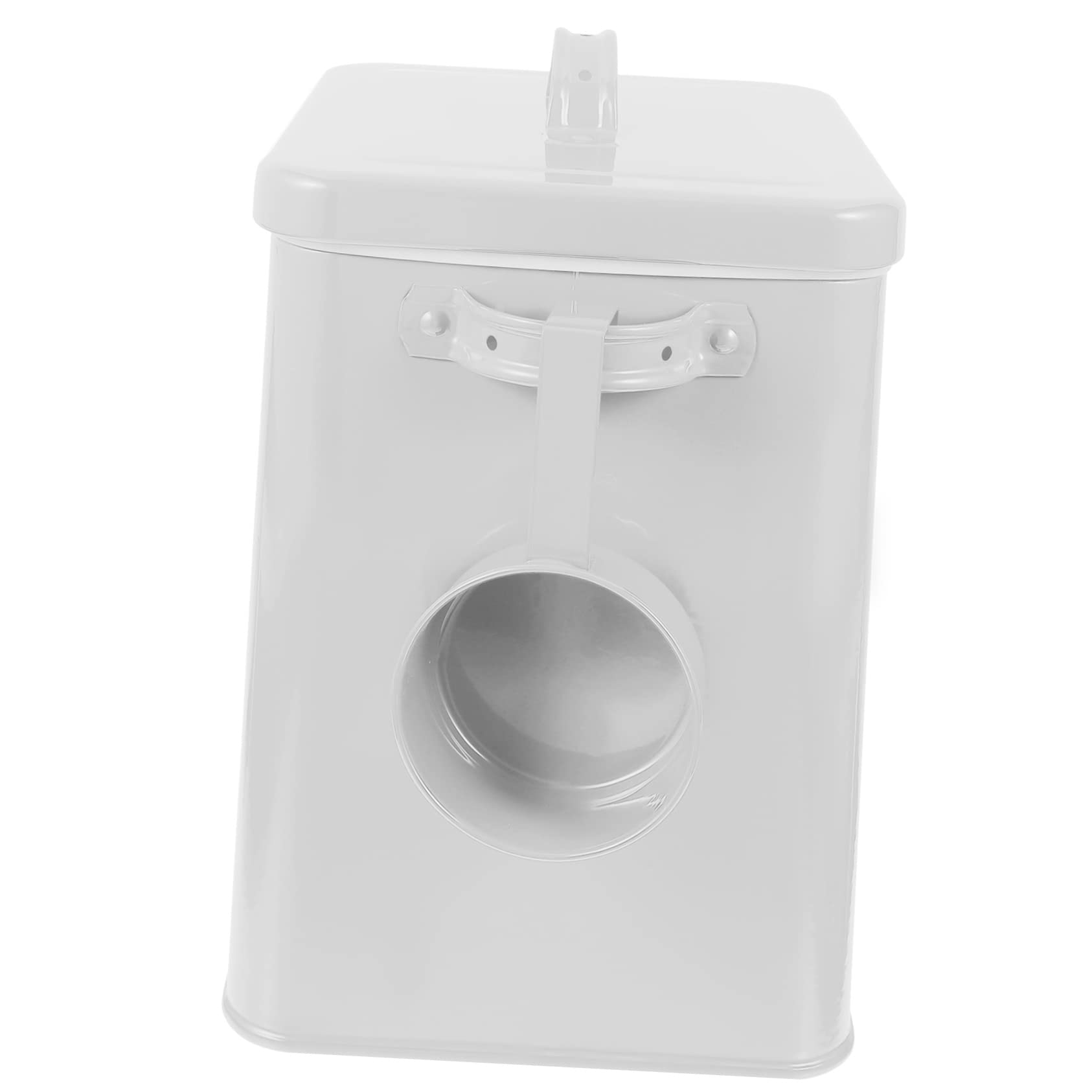 Cabilock Recipiente Hermético para Alimentos de Mascotas Contenedor de Hierro para Comida de Perro y Gato Almacenamiento Práctico Diseño Estable para Cocina y Decoración Rústica Color