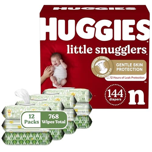 Image of Huggies Little Snugglers Newborn Diapers & Wipes Bundle: 144ct Diapers & 768ct Wipes (Packaging May Vary)
