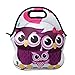 Neoprene Lunch Tote, OFEILY Insulated Lunch Bag with animal printed (Middle, Owl 2)