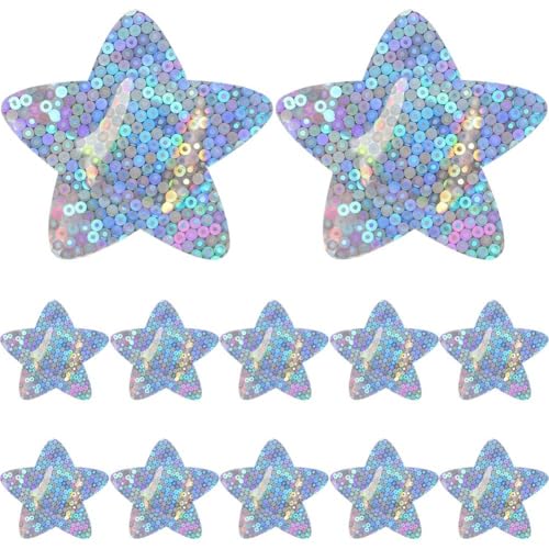 Ericetion 50 Tiritas De Lentejuelas De Dibujos Animados para Niños con Forma De Estrella, Holográficas Y Brillantes, para Cortes, Raspaduras Y Heridas.