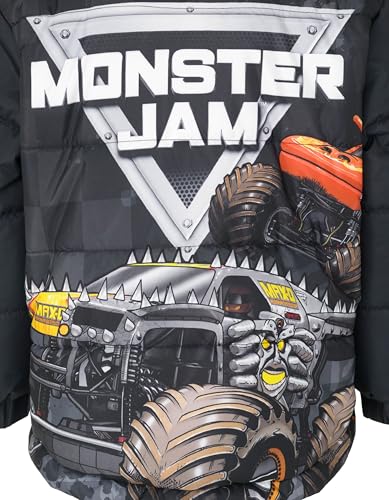 Image of Monster Jam Boys' Hooded Puffer Jacket Toddler to Big Kid