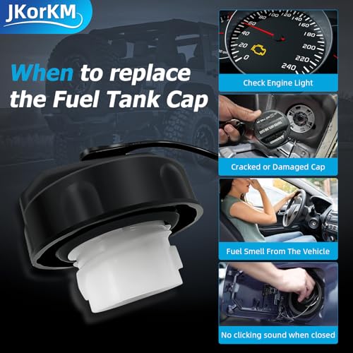 Image of Fuel Tank Cap,Gas Cap For 2003-2018 Jeep Wrangler JK,2008-2017 Jeep Patriot,2003-2006 Jeep Wrangler TJ,2006-2010 Jeep Commander,2002-2012 Jeep Liberty, 2000-2017 Jeep Cherokee & Dodge Ram#52100552AG