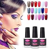 CLAVUZ Soak Off UV Gel Nail Polish Set Pick Any 10 Colors Nail Lacquer Set Salon Beauty Nail Art DIY Manicure at Home Top and Base Coat can Pick