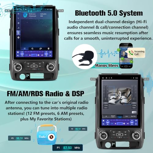 Radio para Auto con Pantalla T 12.1" Android 15 8 Núcleos miniatura 6