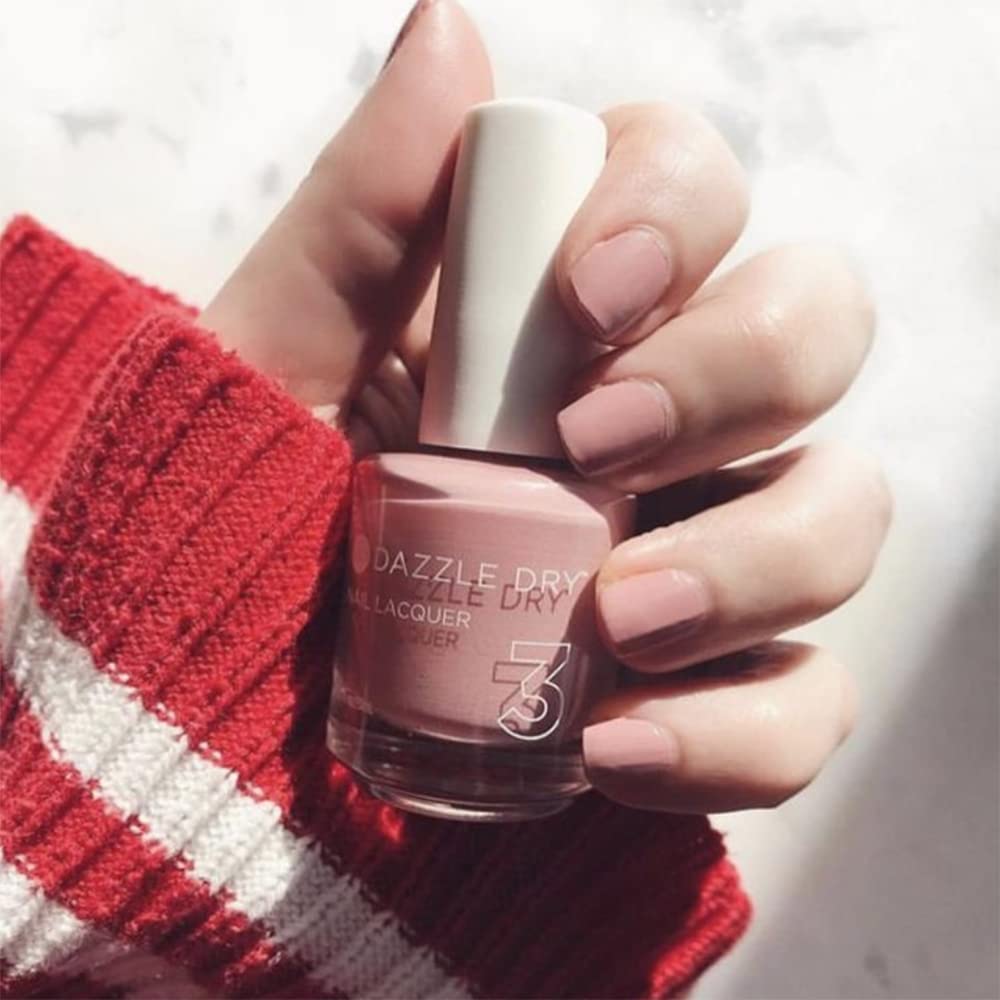 Dazzle Dry Nail Lacquer (Step 3) - Strawberry Macaron - A semi-sheer pale strawberry with lavender undertones. (0.5 fl oz)