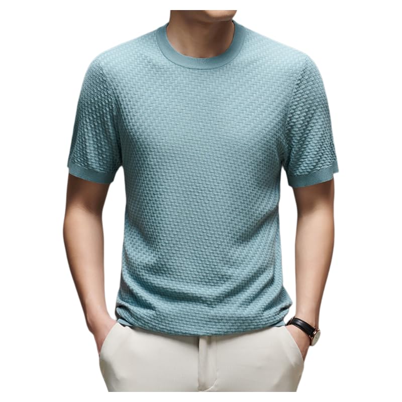 T-shirt en soie homme à manches courtes uni pour rester frais tout l'été