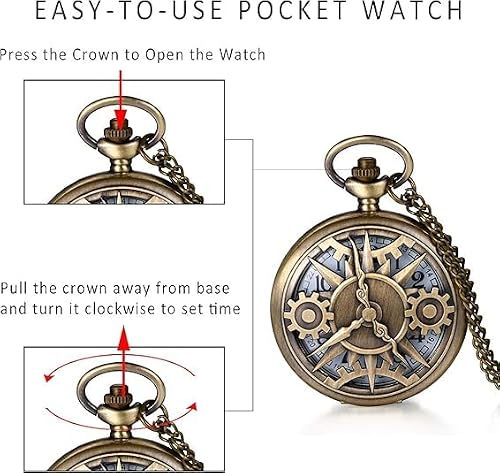 JewelryWe zegarek kieszonkowy, dekoracja do zegarka, łańcuch do swetra