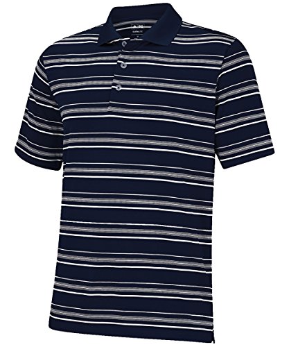 adidas Golf Men's Puremotion Textured Stripe Polo, Navy/White, X-Large