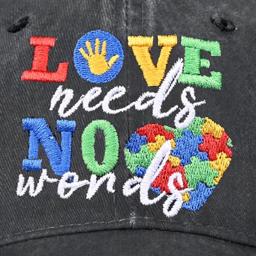 Image of Embroidered Baseball Cap for Women Men Vintage Adjustable Washed Distressed Denim Baseball Hat