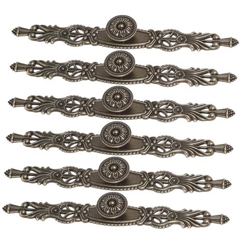 iplusmile 6 Piezas Tiradores Retro para Muebles Manijas de Aleación de Zinc para Armarios y Ropero Diseño Alargado Anticorrosión para Cocina y Dormitorio