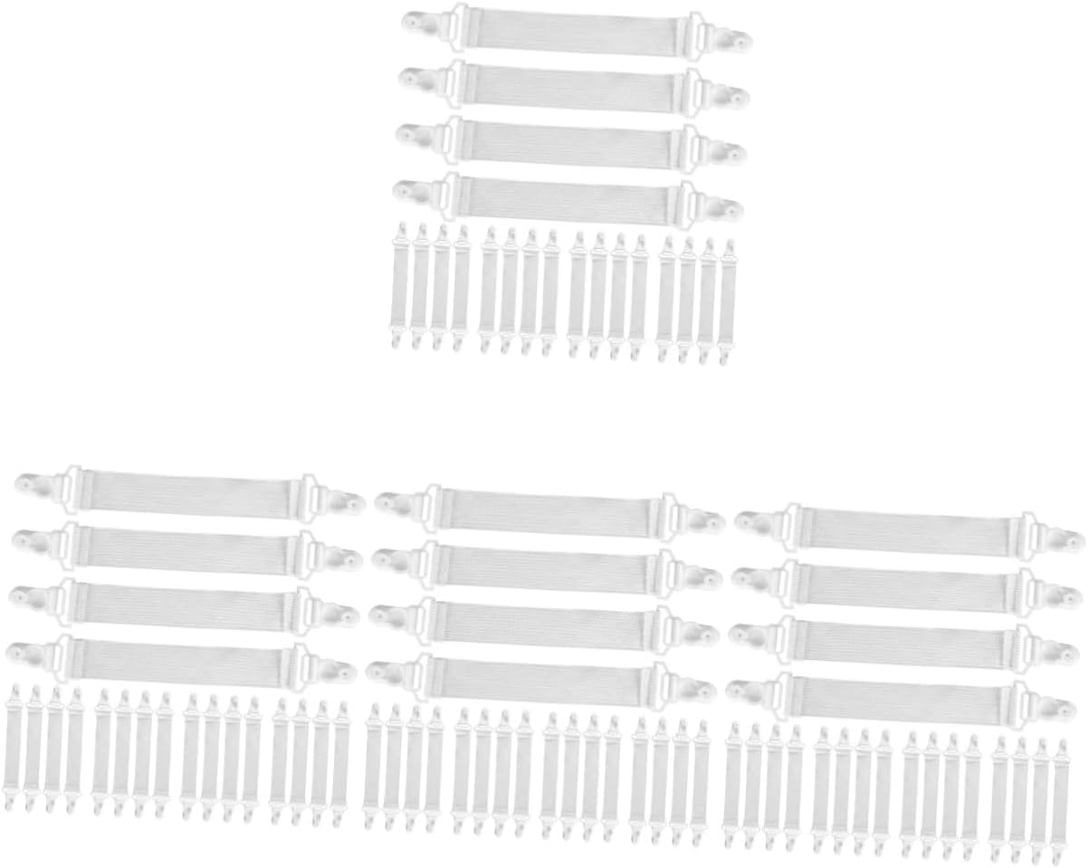 Alipis 4sets 20pcs Sheet Bed Sheet Fasteners Mattress Sheet Clips Straps for Fitted and Flat Blankets and Comforters Heavy Duty Grippers for Neat and Tidy Bedding 20pcs*4