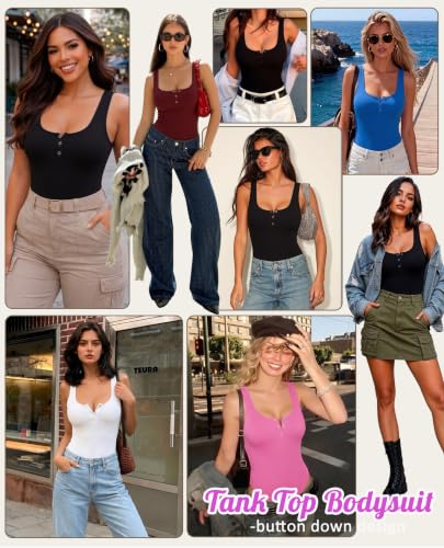 Body para mujer de cuello cuadrado Avidlove sin mangas con doble forro 5