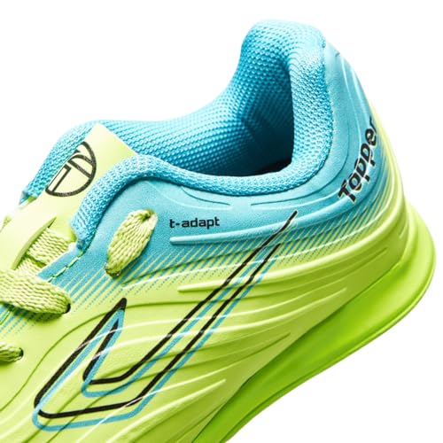 Chuteira Futsal Infantil Topper Forza III, Cabedal Sintético, Solado Emborrachado (Coral/Preto/Amare