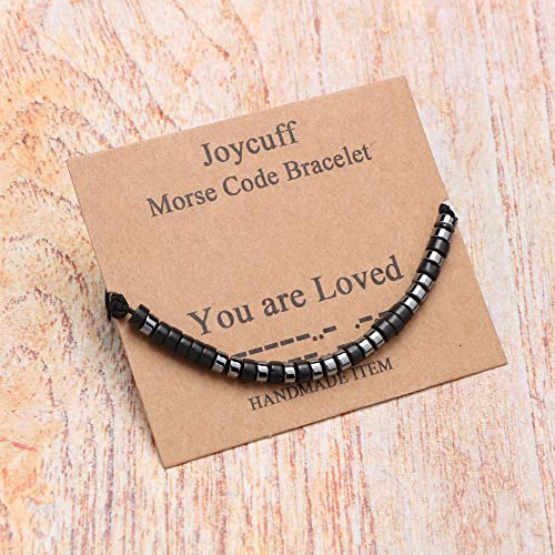 JoycuFF Inspirational Morse Code Bracelets for Women Morse Code Bracelets for Girls Encouragement Gifts for Sisters Best Friends Christmas Birthday Gift You Are Loved - Image 3